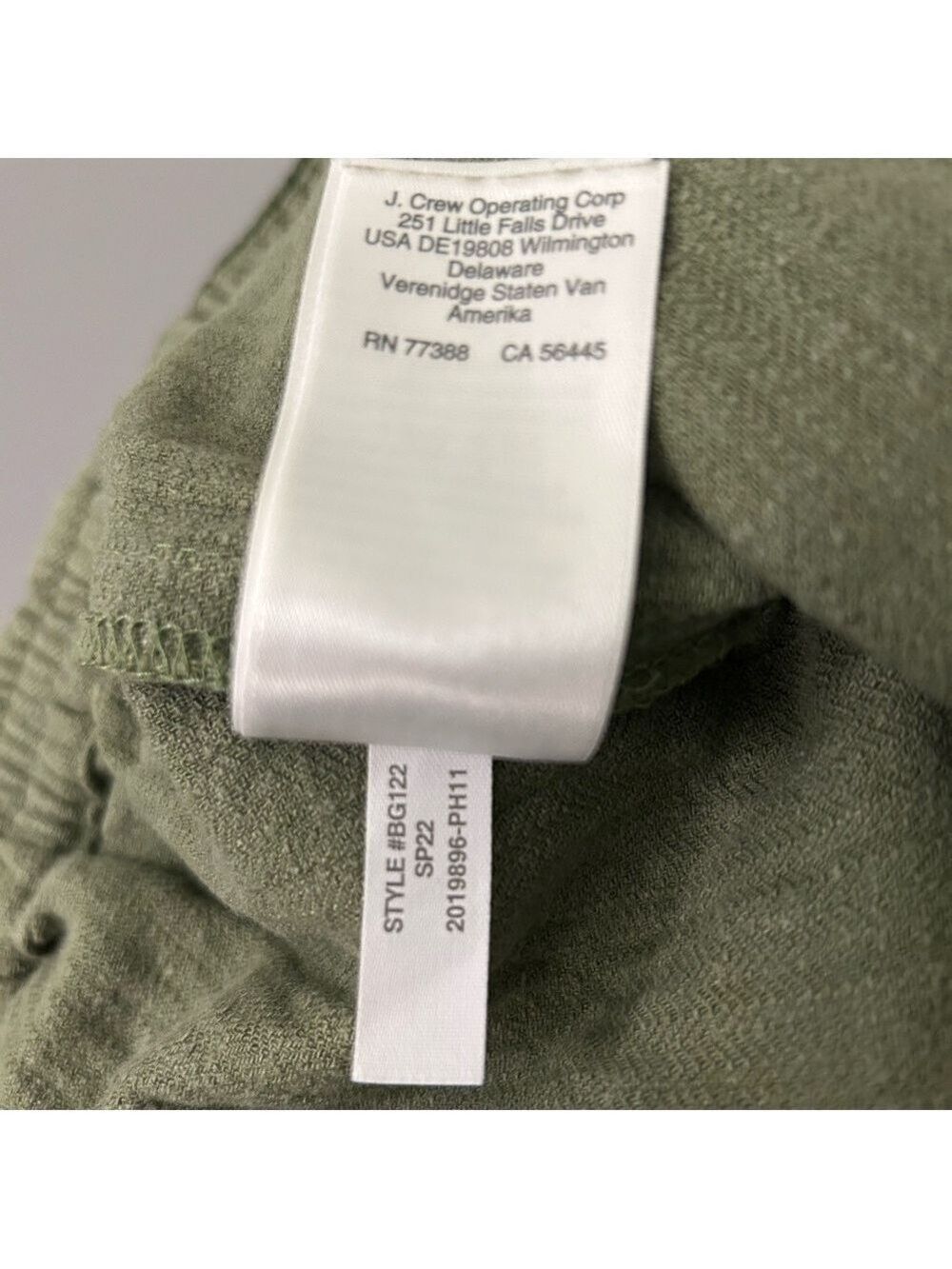 J Crew Tie Waist Linen Blend Cargo Pant Size 0 Green Colourblock - Picture 6 of 6